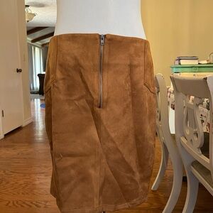 Have brand  suede midi pencil skirt in a rich caramel hue with zipper